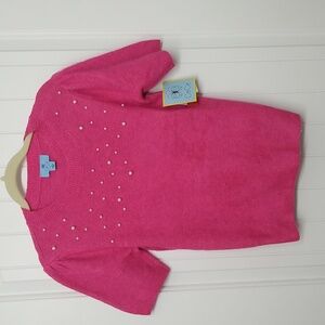 NWT CeCe Pink Pearl Short Sleeve Sweater size Small Petite/Regular